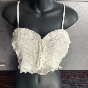 NWOT Really cute midi crop top in white bridal inspired